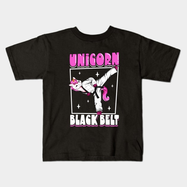 Unicorn black belt - Hapkido Kids T-Shirt by Modern Medieval Design